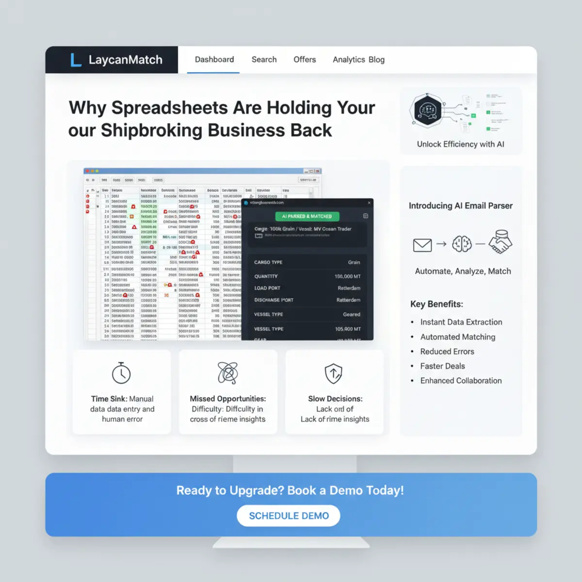 Why Spreadsheets Fail for Shipbroker Cargo and Vessel Offers